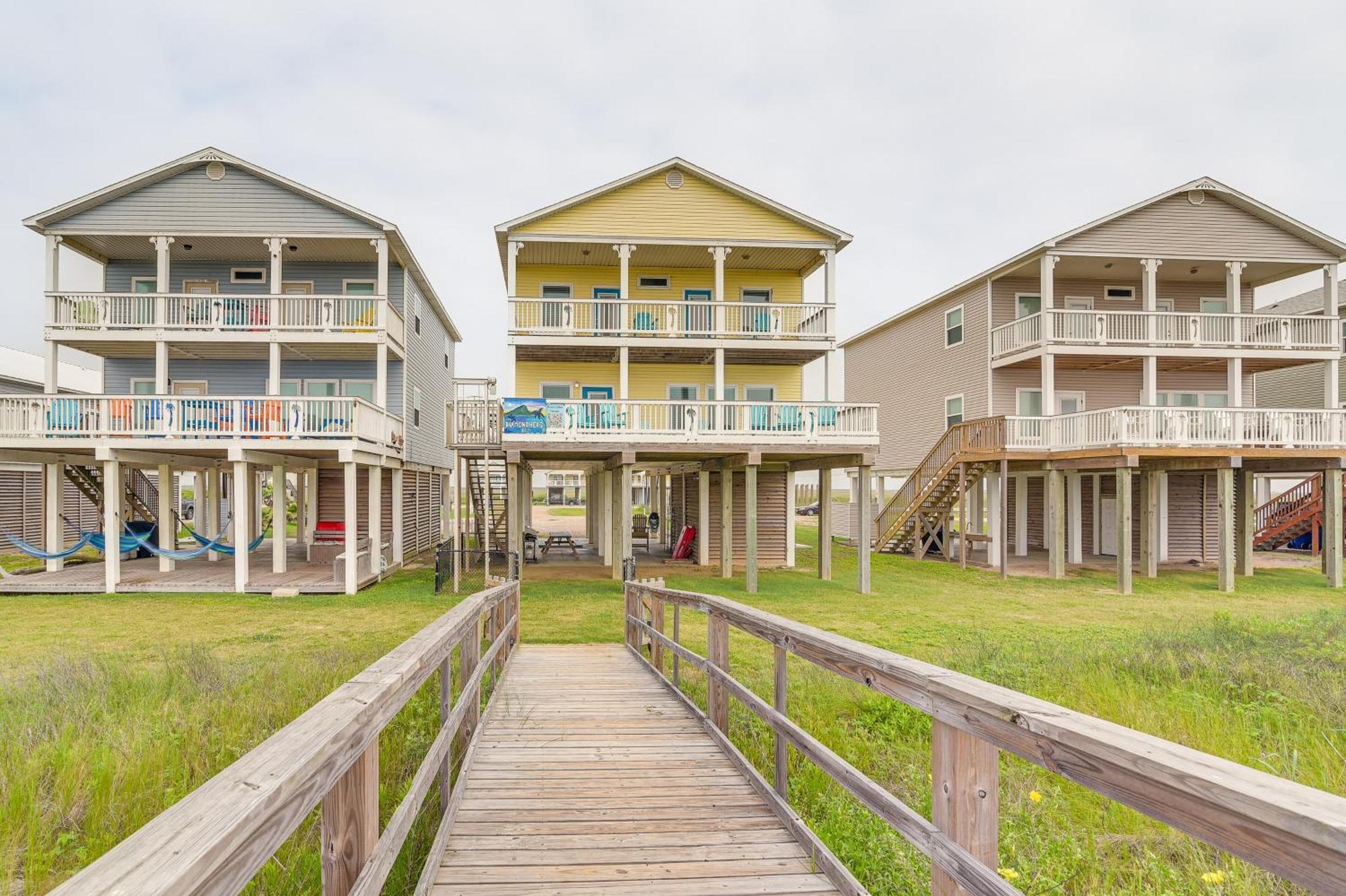 Beachfront Texas Retreat - 2 Decks, Patio And Views! Surfside Beach Dış mekan fotoğraf